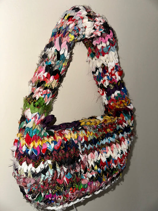 Bolsa Square tricotada em fios de seda Pequena- 909